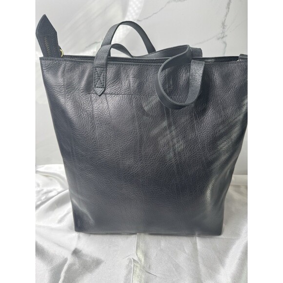 Madewell The Zip-Top Medium Transport Tote Black Leather Bag - Picture 4 of 13